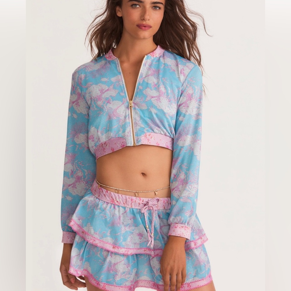 LoveShackFancy x Hurley Under The Sea Jacket Skirt One Piece Suit 3 Pc Set